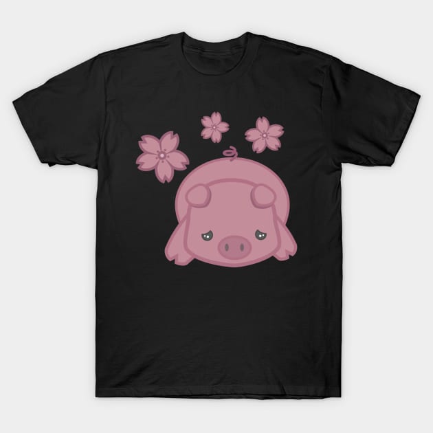 Gloomy Pleasantly Plump Piggy T-Shirt by seekingcerulean